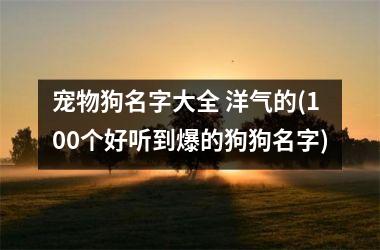 <h3>宠物狗名字大全 洋气的(100个好听到爆的狗狗名字)