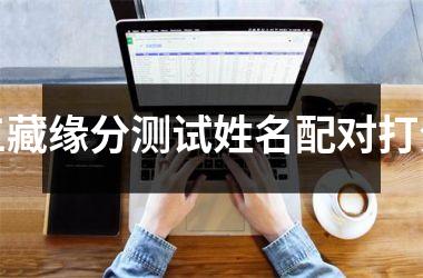 三藏缘分测试姓名配对打分
