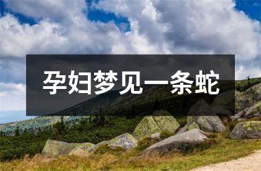 <h3>孕妇梦见一条蛇