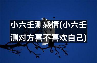 小六壬测感情(小六壬测对方喜不喜欢自己)