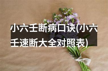小六壬断病口诀(小六壬速断大全对照表)