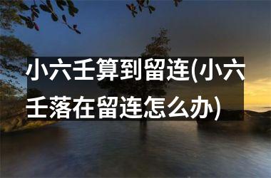 <h3>小六壬算到留连(小六壬落在留连怎么办)