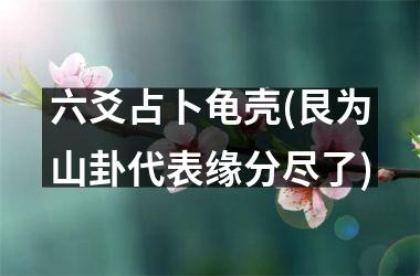 <h3>六爻占卜龟壳(艮为山卦代表缘分尽了)