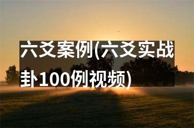 <h3>六爻案例(六爻实战卦100例)