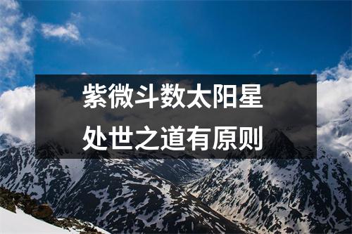 <h3>紫微斗数太阳星处世之道有原则