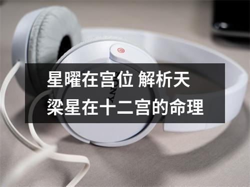 星曜在宫位解析天梁星在十二宫的命理