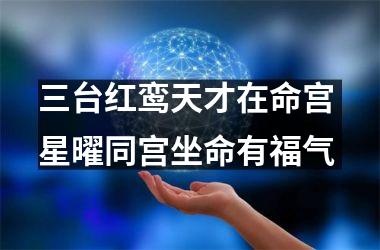 <h3>三台红鸾天才在命宫 星曜同宫坐命有福气
