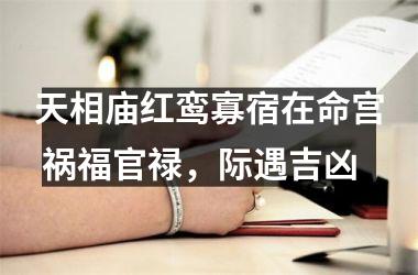 <h3>天相庙红鸾寡宿在命宫 祸福官禄，际遇吉凶