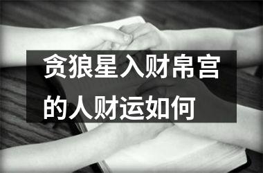 贪狼星入财帛宫的人财运如何
