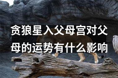 <h3>贪狼星入父母宫对父母的运势有什么影响