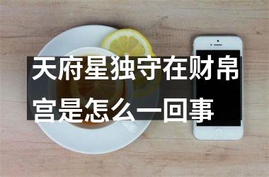 天府星独守在财帛宫是怎么一回事