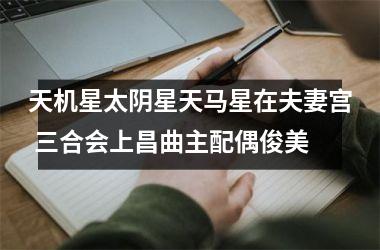 <h3>天机星太阴星天马星在夫妻宫 三合会上昌曲主配偶俊美
