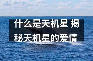 <h3>什么是天机星 揭秘天机星的爱情