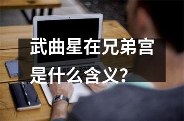 <h3>武曲星在兄弟宫是什么含义？