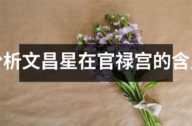 <h3>分析文昌星在官禄宫的含义