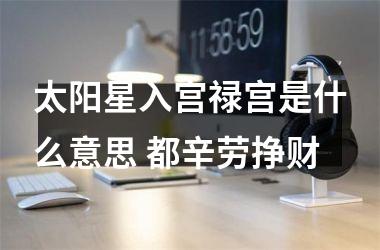 太阳星入宫禄宫是什么意思 都辛劳挣财
