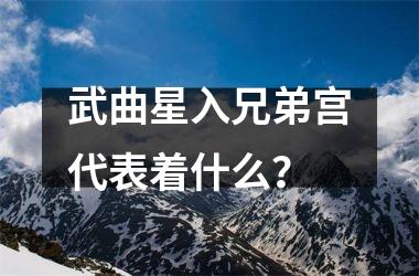 <h3>武曲星入兄弟宫代表着什么？