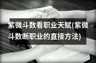 <h3>紫微斗数看职业天赋(紫微斗数断职业的直接方法)