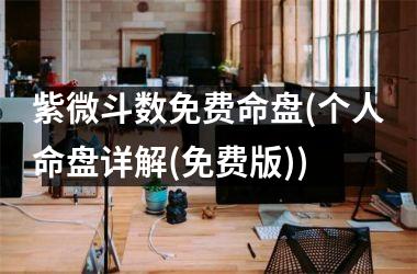 <h3>紫微斗数免费命盘(个人命盘详解(免费版))