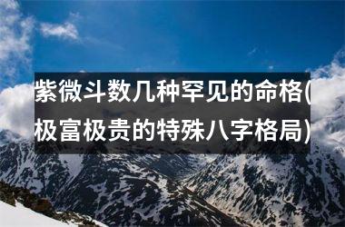 紫微斗数几种罕见的命格(极富极贵的特殊八字格局)