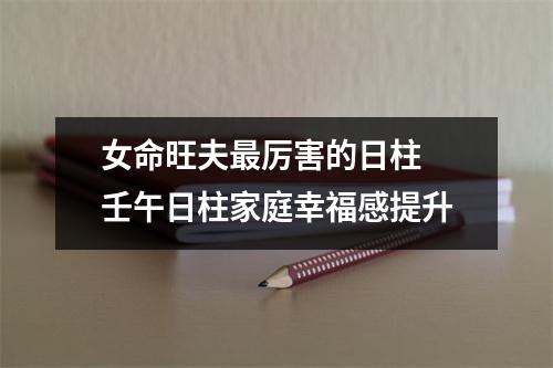 <h3>女命旺夫厉害的日柱壬午日柱家庭幸福感提升