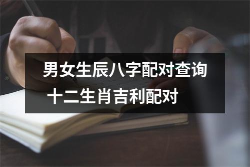 男女生辰八字配对查询十二生肖吉利配对