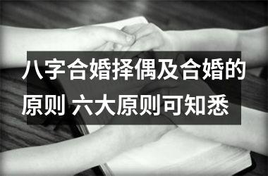 <h3>八字合婚择偶及合婚的原则 六大原则可知悉