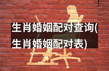 <h3>生肖婚姻配对查询(生肖婚姻配对表)