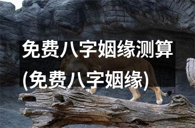 免费八字姻缘测算(免费八字姻缘)