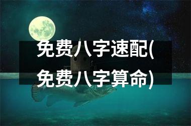 <h3>免费八字速配(免费八字算命)
