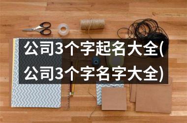 公司3个字起名大全(公司3个字名字大全)
