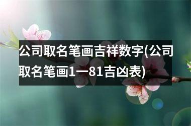 公司取名笔画吉祥数字(公司取名笔画1一81吉凶表)