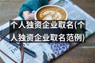 个人独资企业取名(个人独资企业取名范例)