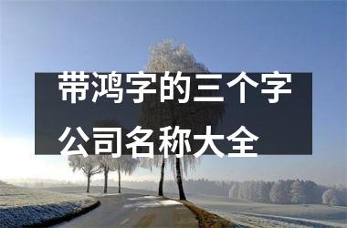 <h3>带鸿字的三个字公司名称大全
