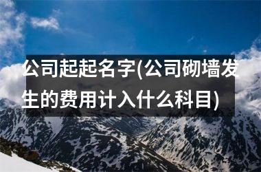 <h3>公司起起名字(公司砌墙发生的费用计入什么科目)