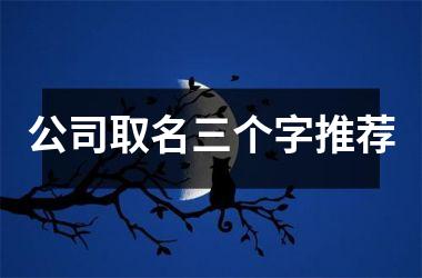 公司取名三个字推荐