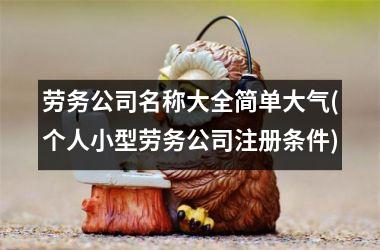 <h3>劳务公司名称大全简单大气(个人小型劳务公司注册条件)