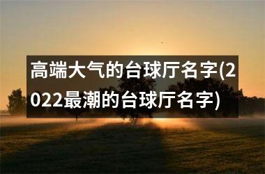 <h3>高端大气的台球厅名字(2025最潮的台球厅名字)