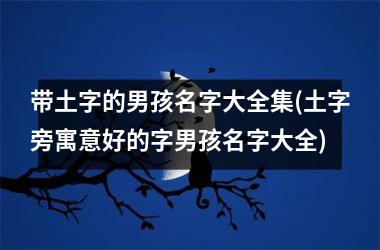 带土字的男孩名字大全集(土字旁寓意好的字男孩名字大全)
