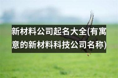 <h3>新材料公司起名大全(有寓意的新材料科技公司名称)