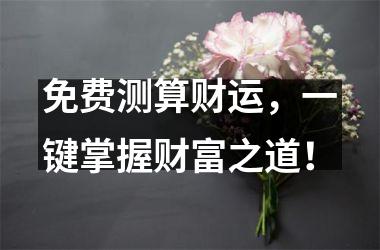 <h3>免费测算财运，一键掌握财富之道！