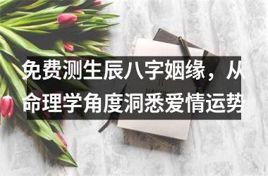 <h3>免费测生辰八字姻缘，从命理学角度洞悉爱情运势
