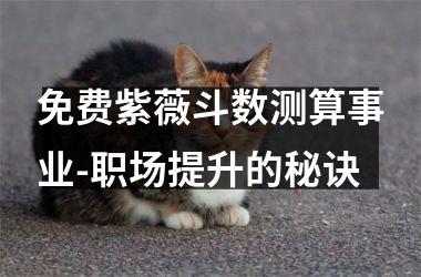 免费紫薇斗数测算事业-职场提升的秘诀