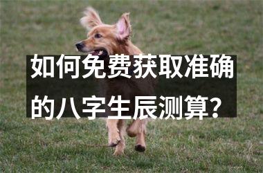 <h3>如何免费获取准确的八字生辰测算？