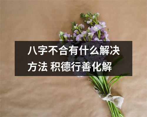 <h3>八字不合有什么解决方法积德行善化解