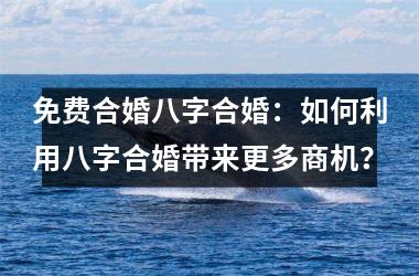 <h3>免费合婚八字合婚：如何利用八字合婚带来更多商机？