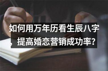 如何用万年历看生辰八字，提高婚恋营销成功率？