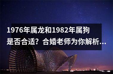 <h3>1976年属龙和1982年属狗是否合适？合婚老师为你解析！