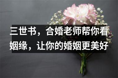 <h3>三世书，合婚老师帮你看姻缘，让你的婚姻更美好