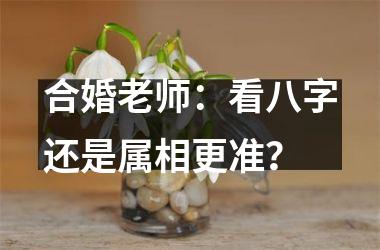 合婚老师：看八字还是属相更准？